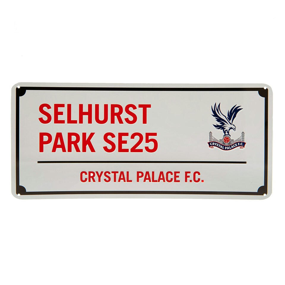 Crystal Palace FC Selhurst Park SE25 Metal Plaque - White/Red - One Size