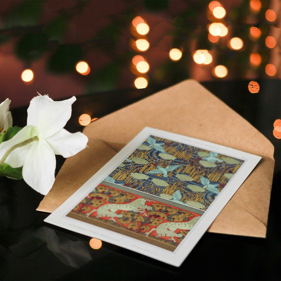 image 1 of Maurice Pillard Verneuil Art Card Kingfisher Bird and Horse Pattern