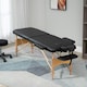 image 2 of HOMCOM Wooden Folding Spa Beauty Massage Table w/ 2 Sections, Carry Bag, Black
