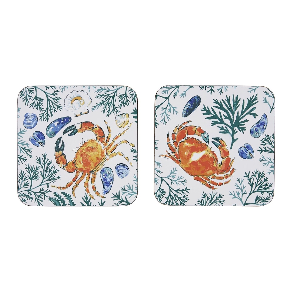 image 1 of Ulster Weavers Shellfish Coasters - 4 Pack Green