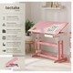 image 2 of Desk - for children, wooden, tiltable tabletop, 7 height settings, with drawer | Pink | pink | 109 x 55 x 94 cm | 1