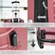image 4 of Suitcase Set of 4 ABS Hard Shell Luggage Travel Trolley 4 Wheel Lightweight Telescopic Handle | Red | burgundy | 1
