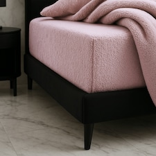 Teddy Fitted Sheet 30cm Extra Deep Soft Cuddly Soft Touch Bedding Pink | King