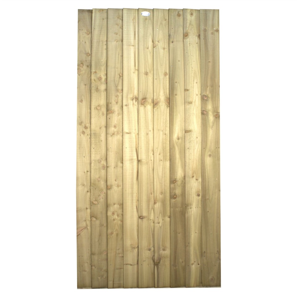 image 1 of Flat Top Wooden Garden Gate 6ft x 3ft Feather Edge Fully Framed Treated Door