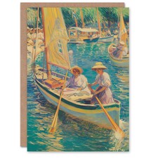 Regatta Sailing Boat Ladies Oil Woman Her Birthday Card