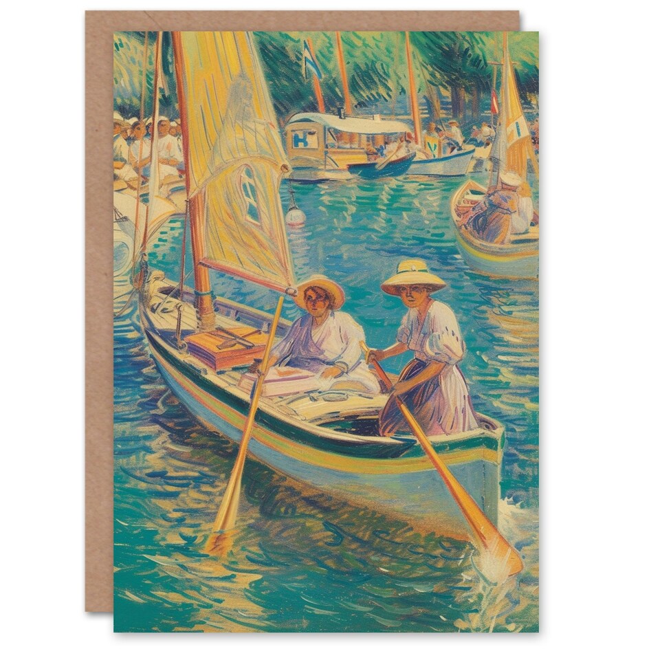 image 1 of Regatta Sailing Boat Ladies Oil Woman Her Birthday Card