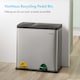 image 6 of VonHaus 36L Kitchen Bin, 2 Compartment Recycling Bin (1 x 24L, 1 x 12L) | Chrome
