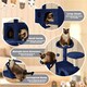 image 4 of Yaheetech 137cm Tall Cat Tree with Scratching Posts Navy Blue
