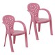 image 1 of Coloured Plastic Kids Chairs Stackable Nursery Indoor Outdoor Party Garden Play | Pink | 2 Pcs Pink | 2