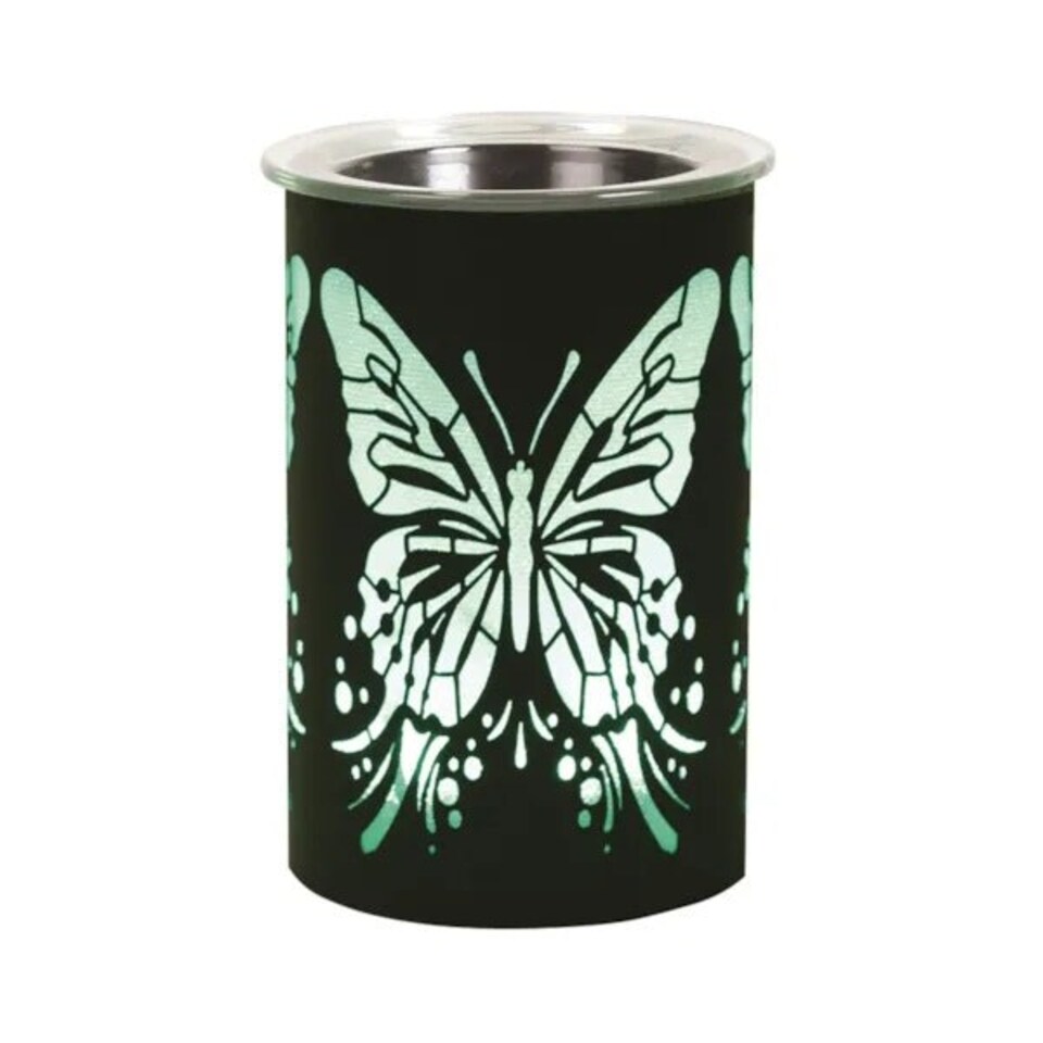 image 1 of Aroma Electric Plug In Wax Melter 12cm Black Colour Changing - Butterfly