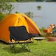 image 1 of Outsunny Camping Chair, Lightweight Folding Chair with Carrying Bag and Storage Pocket, Perfect for Festivals, Fishing, Beach and Hiking, Black