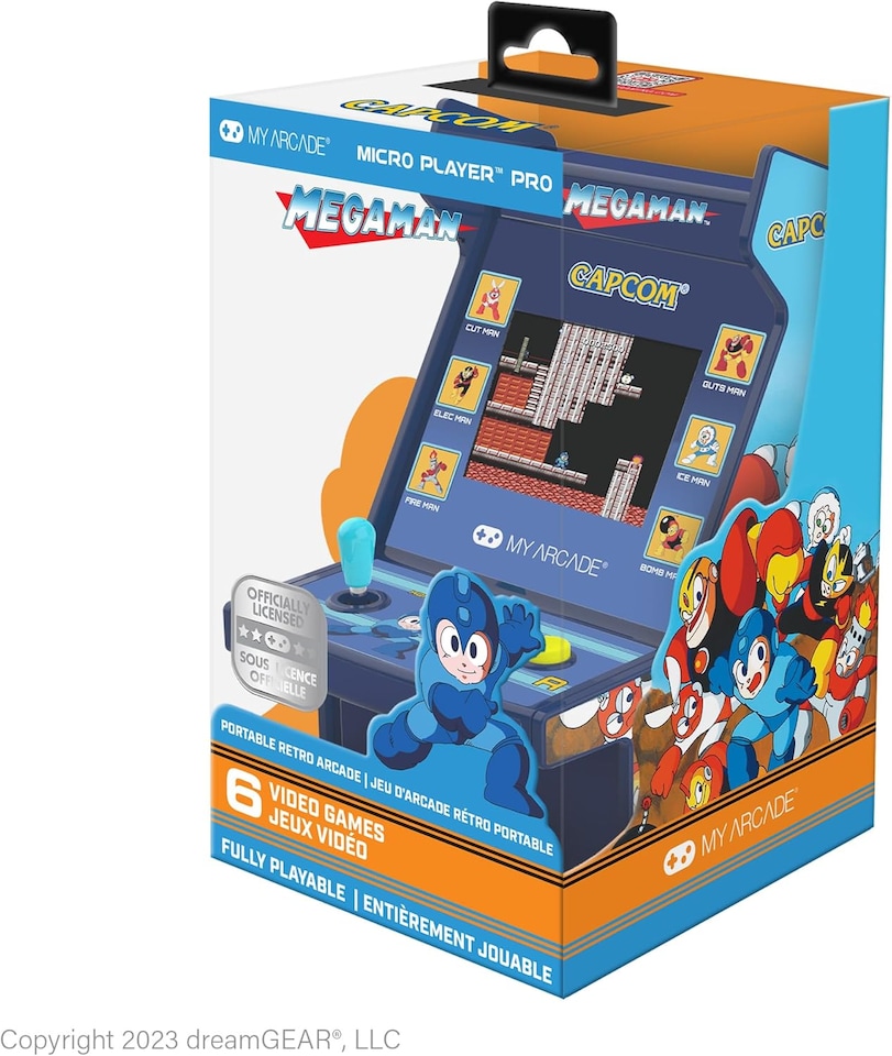 image 1 of Mega Man Micro Player Pro 6.7" Portable Retro Arcade (6 Games in 1)