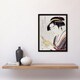 image 2 of Utamaro Kitagawa Framed Wall Art Print Woman Portrait With Book Home Décor