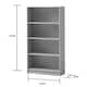 image 5 of Essentials Tall Bookcase Light Grey Finish