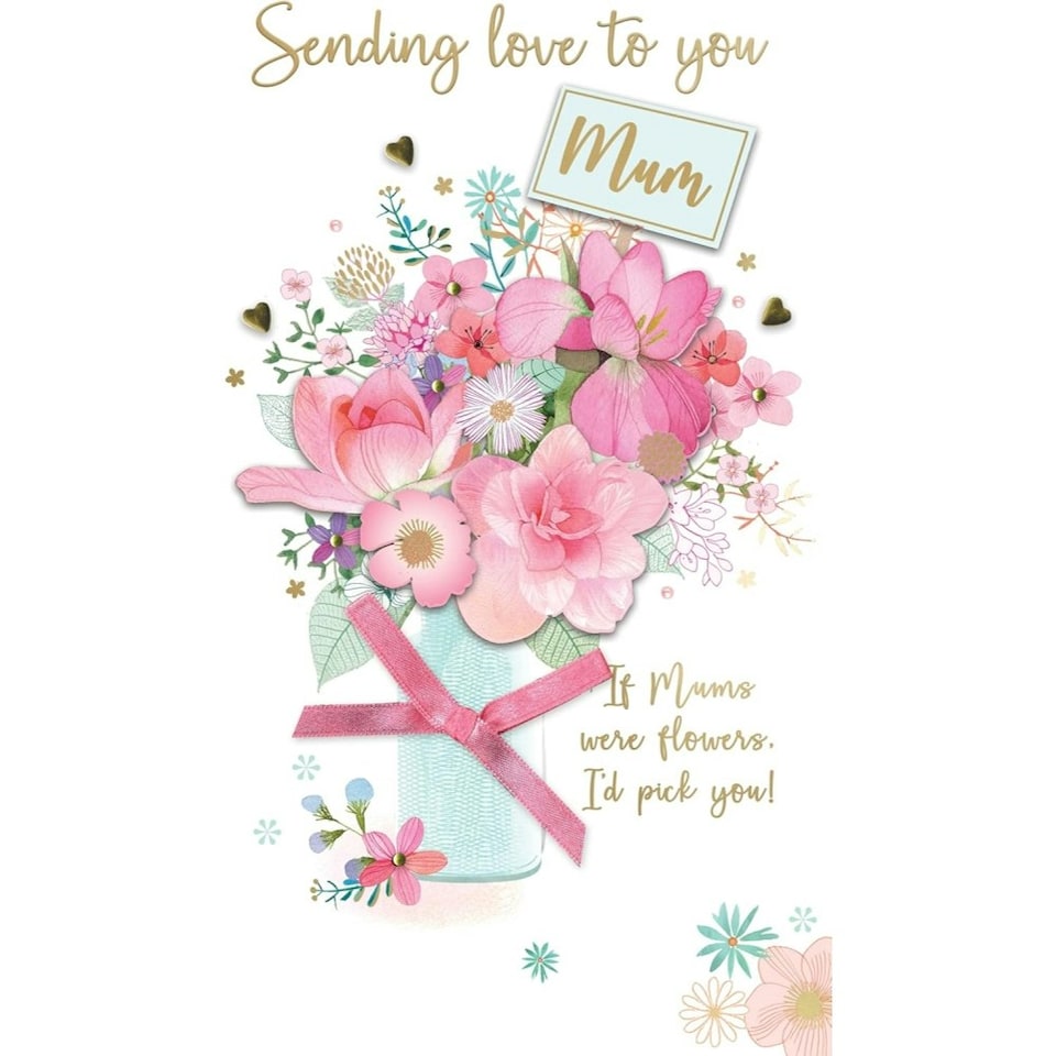 image 1 of I'd Pick You Vase-Tastic Blooms! Mum Hand-Finished Mother's Day Card