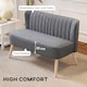 image 3 of HOMCOM Velvet-Feel Double Sofa w/ Wood Frame Foam Padding | Grey | Dark grey | Two Seater