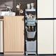 image 2 of Living and Home 4-Tier Storage Rack Laundry Basket with Wheels, Grey, 26cm W x 40cm D x 108.5cm H Grey