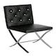 image 1 of Interiors by Premier Diamante Detail Black Accent Chair, Comfortable Chair with Stainless Steel Cross Legs, Mid Century Chair