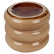 image 2 of Glossy Ceramic Tube Design Cactus Herb Flower Pot Planter Holder Home Display | Brown | Beige Gloss