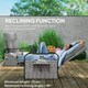 image 3 of Outsunny Rattan Garden Recliner Chair Sun Lounger w/ Side Tray Grey