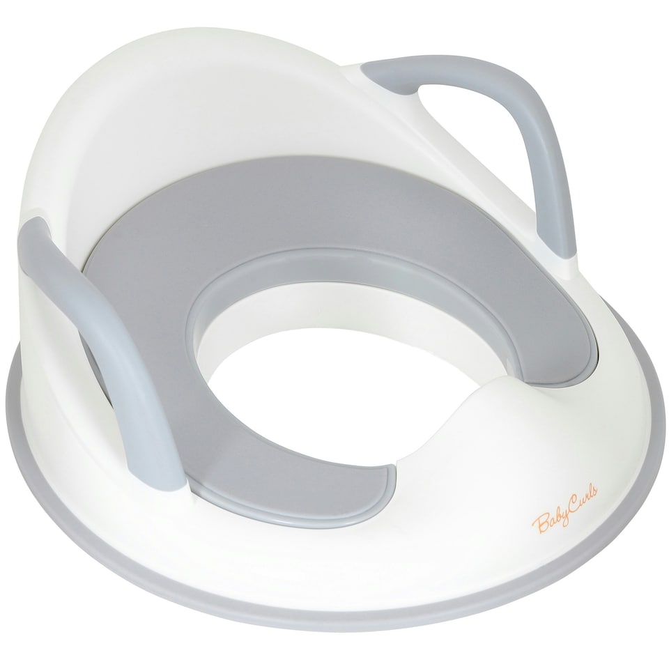 image 1 of Babycurls Toddler Toilet Training Seat with Handles - White White