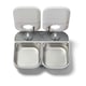 image 6 of Closer Pets Two-Meal Automatic Dry/Wet Food Pet Feeder with Stainless Steel Bowl Inserts (C200) White