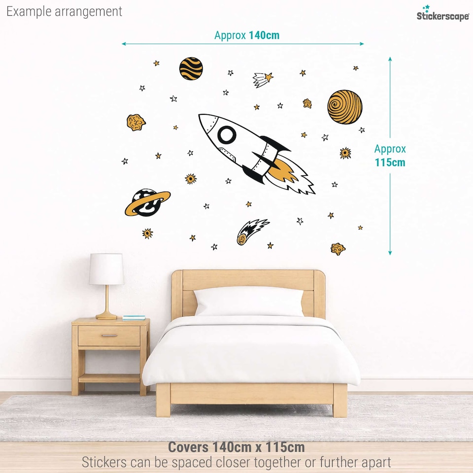 image 1 of Rocket and Stars Wall Stickers
