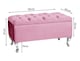 image 3 of Londona 90cm Chesterfield Ottoman Storage Bench - Plush Velvet Shoe Bench - Pink Upholstery Footstool with Storage