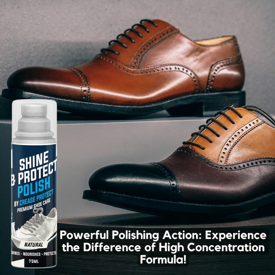 image 1 of Shine & Protect Shoe Polish - 75ml Liquid Shoe Polish - Neutral