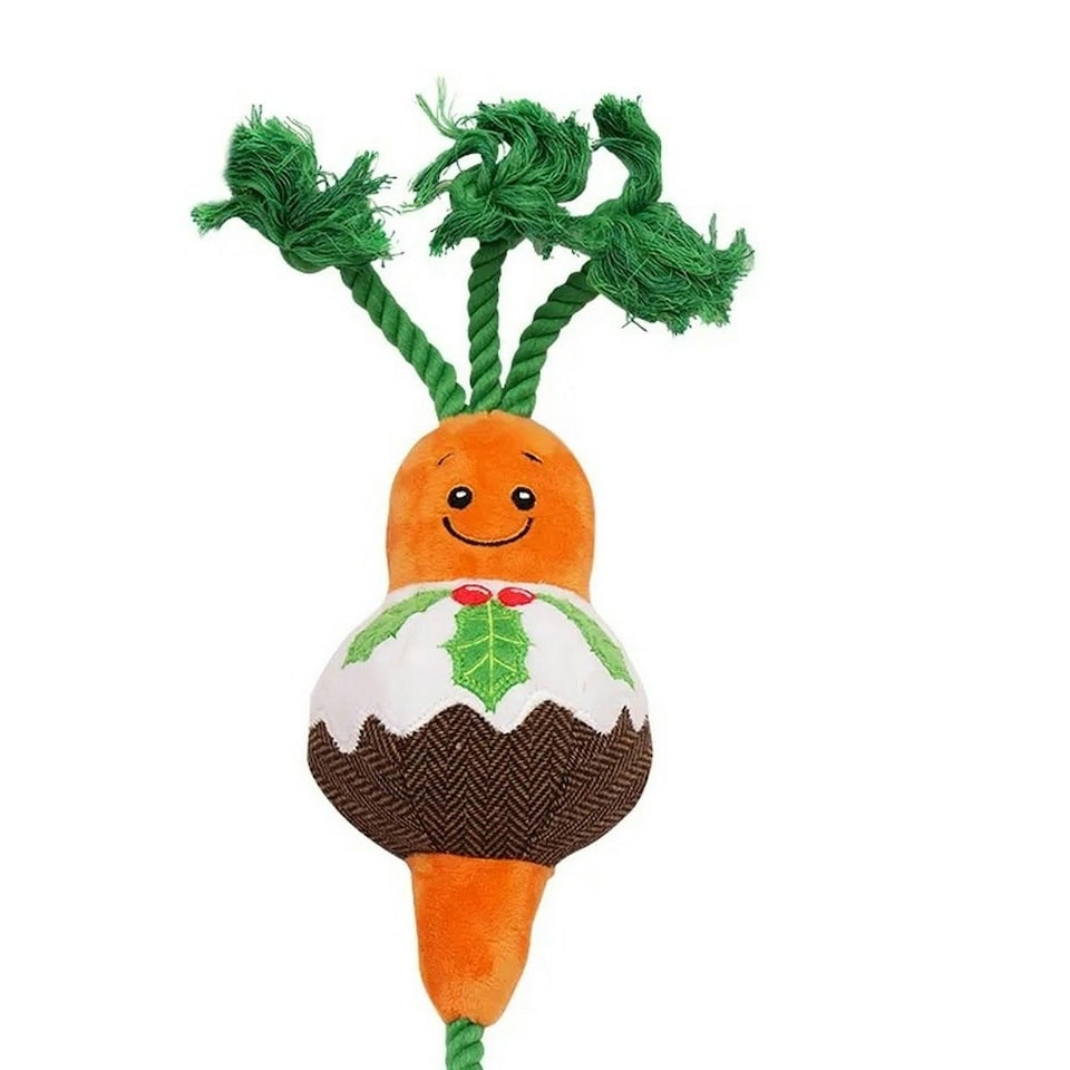 image 1 of House Of Paws Carrot Cake Christmas Dog Toy - Orange/Green - One Size