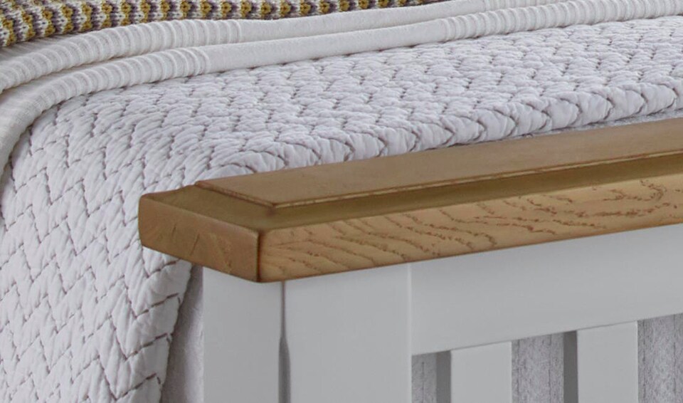 image 1 of 4ft6 Double Real oak & Light Grey Solid,strong,wood bed frame.Wooden bedstead