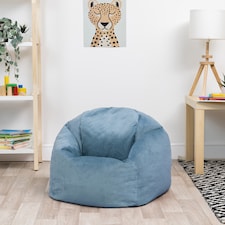 Kids Kingston Velvet Bean Bag Chair Mineral Blue Childrens Bean Bags | Blue | Mineral Blue | 1