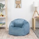 image 1 of Kids Kingston Velvet Bean Bag Chair Mineral Blue Childrens Bean Bags | Blue | Mineral Blue | 1