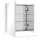 image 5 of kleankin Bathroom Mirror Cabinet, Stainless Steel Wall-Mounted Bathroom Storage Cabinet with 2 Hinged Doors and Shelves for Laundry Room, 54W x 60Hcm, Silver