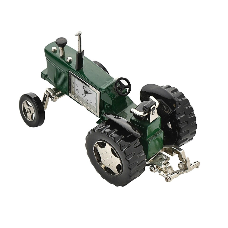 image 1 of Wm Widdop Miniature Clock Tractor Green & Black Roman Dial Green | Black