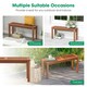 image 7 of COSTWAY Patio Wood Bench 2-Person Solid Wood Dining Bench Brown