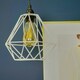 image 3 of ValueLights Modern Geometric White Metal Basket Cage Ceiling Pendant Light Shade