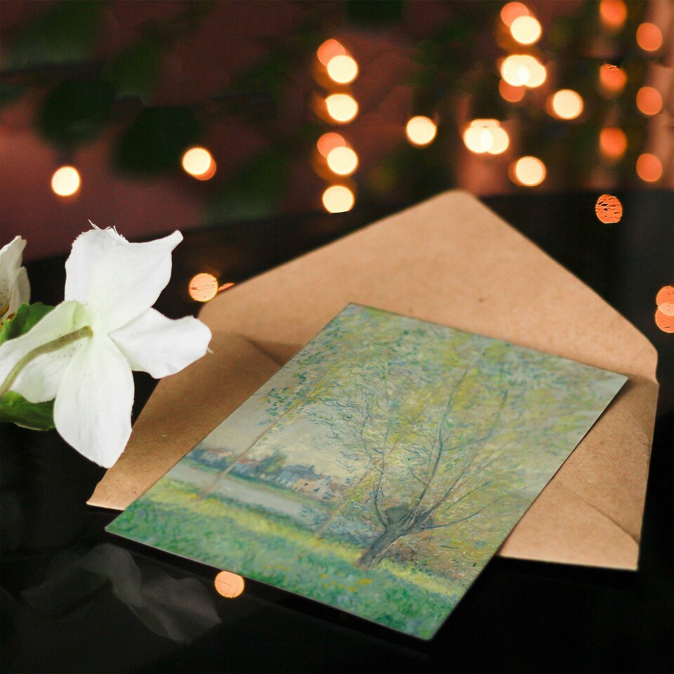 image 1 of Claude Monet Art Card The Willows Landscape Painting