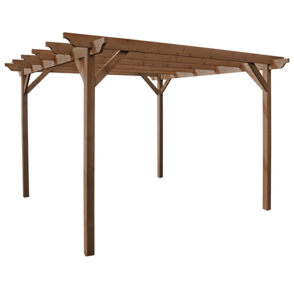 image 1 of Garden Pergola - Wood - L300 x W300 x H270 cm - Rustic Brown