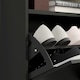 image 9 of HOMCOM Narrow Shoe Cabinet, Wall Mounted or Freestanding Shoe Storage Cabinet with 2 Flip Drawers and Open Shelf for 12-16 Pairs of Shoes for Entryway, High Gloss Black