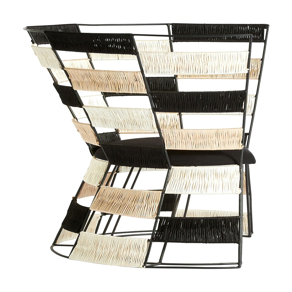 image 1 of Stylish Design Beige, Black And White Chair, Contemporary Occasional Chair, Comfortable Accent Chair Multi