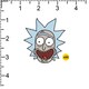 image 2 of Rick And Morty Deluxe Faces Rick Stickers (Pack of 50) - Multicoloured - One Size