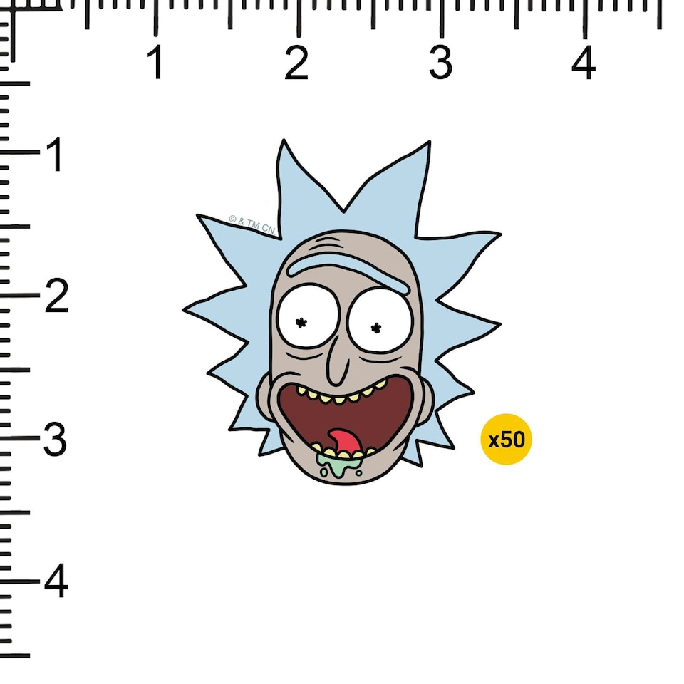 image 1 of Rick And Morty Deluxe Faces Rick Stickers (Pack of 50) - Multicoloured - One Size