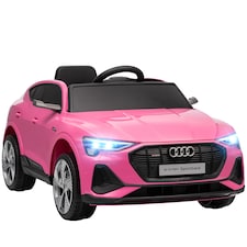 HOMCOM Audi E-tron Licensed 12V Kids Electric Ride on, Electric Car for Kids, with Parental Remote, Music Lights MP3, Suspension Wheels, for 3-5 Years, Pink | Pink