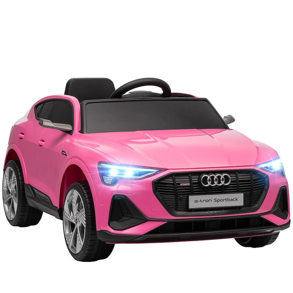 image 1 of HOMCOM Audi E-tron Licensed 12V Kids Electric Ride on, Electric Car for Kids, with Parental Remote, Music Lights MP3, Suspension Wheels, for 3-5 Years, Pink | Pink
