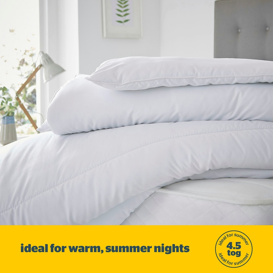 image 1 of Silentnight Cooler Summer 4.5 Tog Duvet, Hypoallergenic, Made in the UK, Single