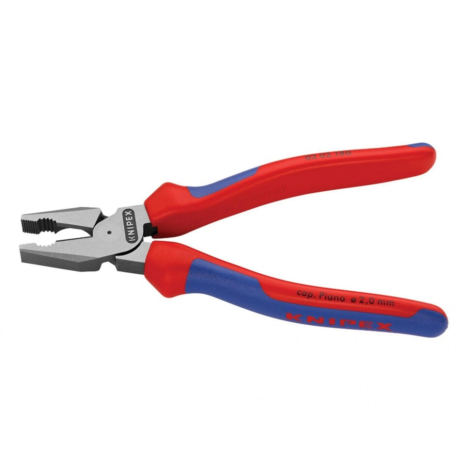 image 1 of Knipex 02 02 Series High Leverage Combination Pliers, Multi-component Grip - Multi Colour - 180mm