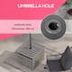 image 6 of Outsunny Outdoor Rattan Coffee Table w/ Umbrella Hole Fit for Garden | Grey | Gradient grey rattan | 55.5 x 55.5 x 46 cm