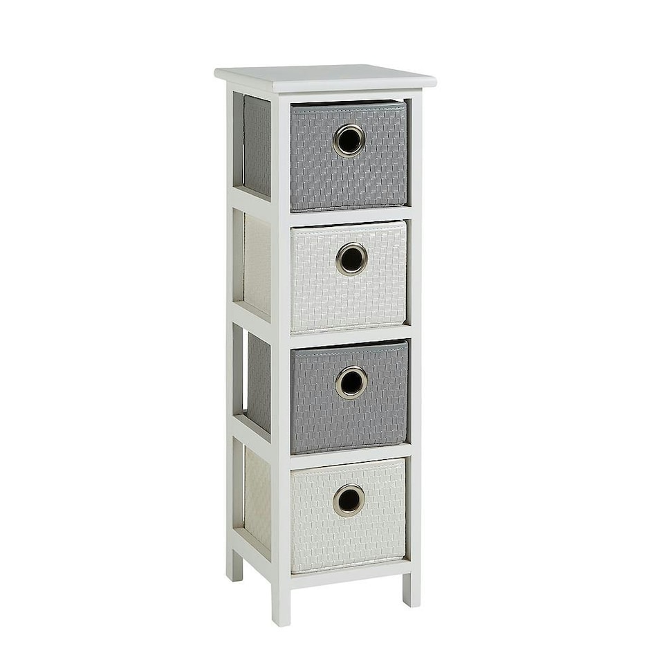 image 1 of Chest Of Drawers Wooden Hallway Storage Home Organiser Fully Assembled White | 4 Drawers
