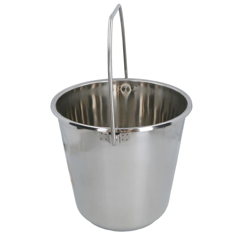 image 1 of 12L Stainless Steel Metal Bucket Pail Water Carrier Greenhouse Garden BBQ 2PK
